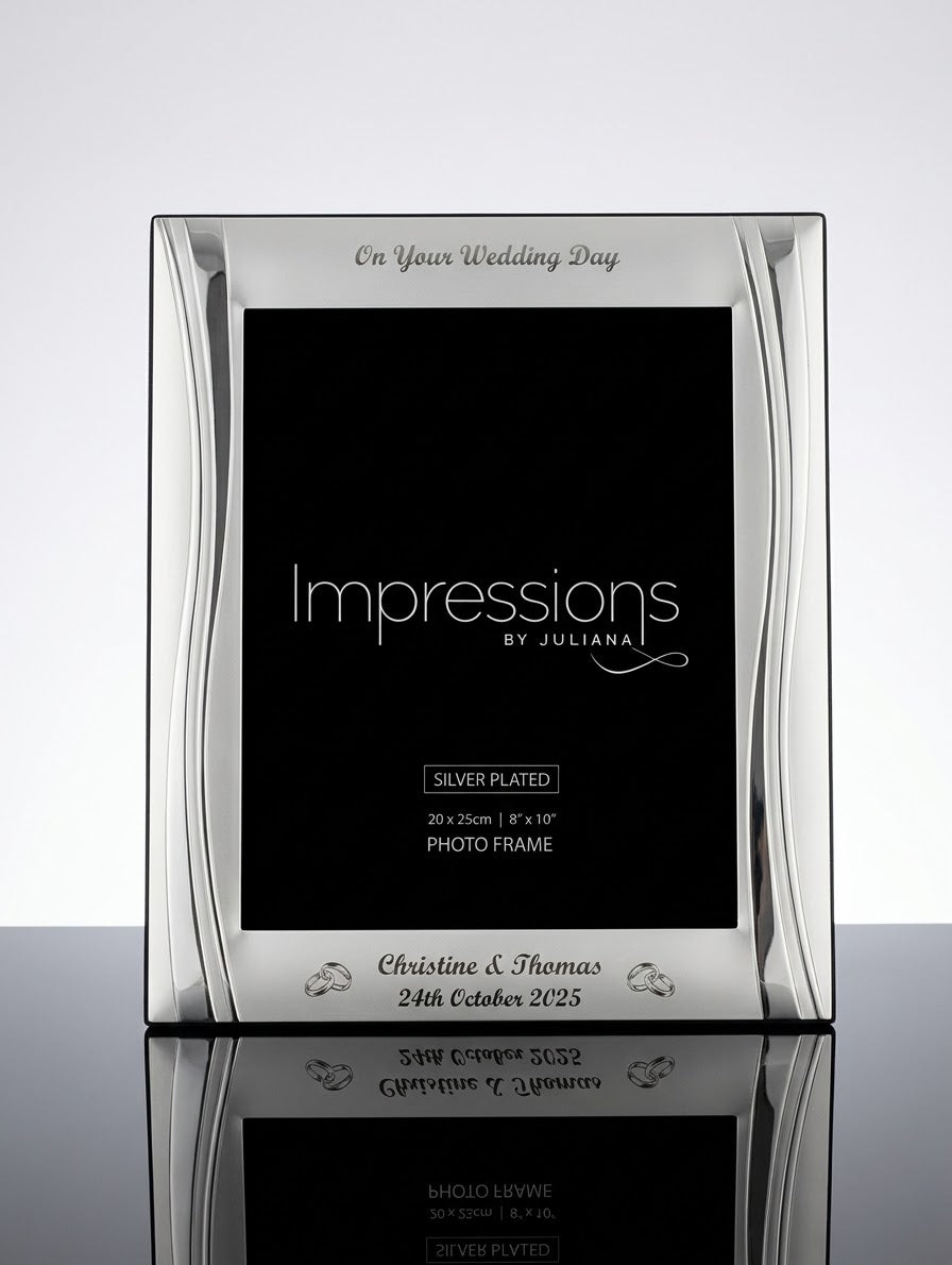 Engraved Silver Plated Wedding Day Photo Frame